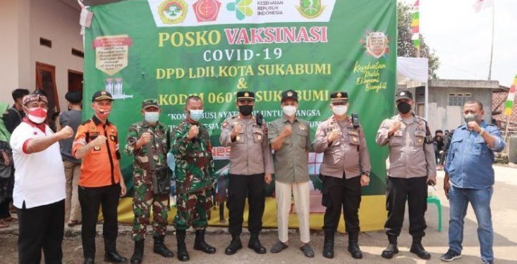 Gelar Vaksinasi, LDII Bekerja Sama dengan Kodim 0607/Sukabumi